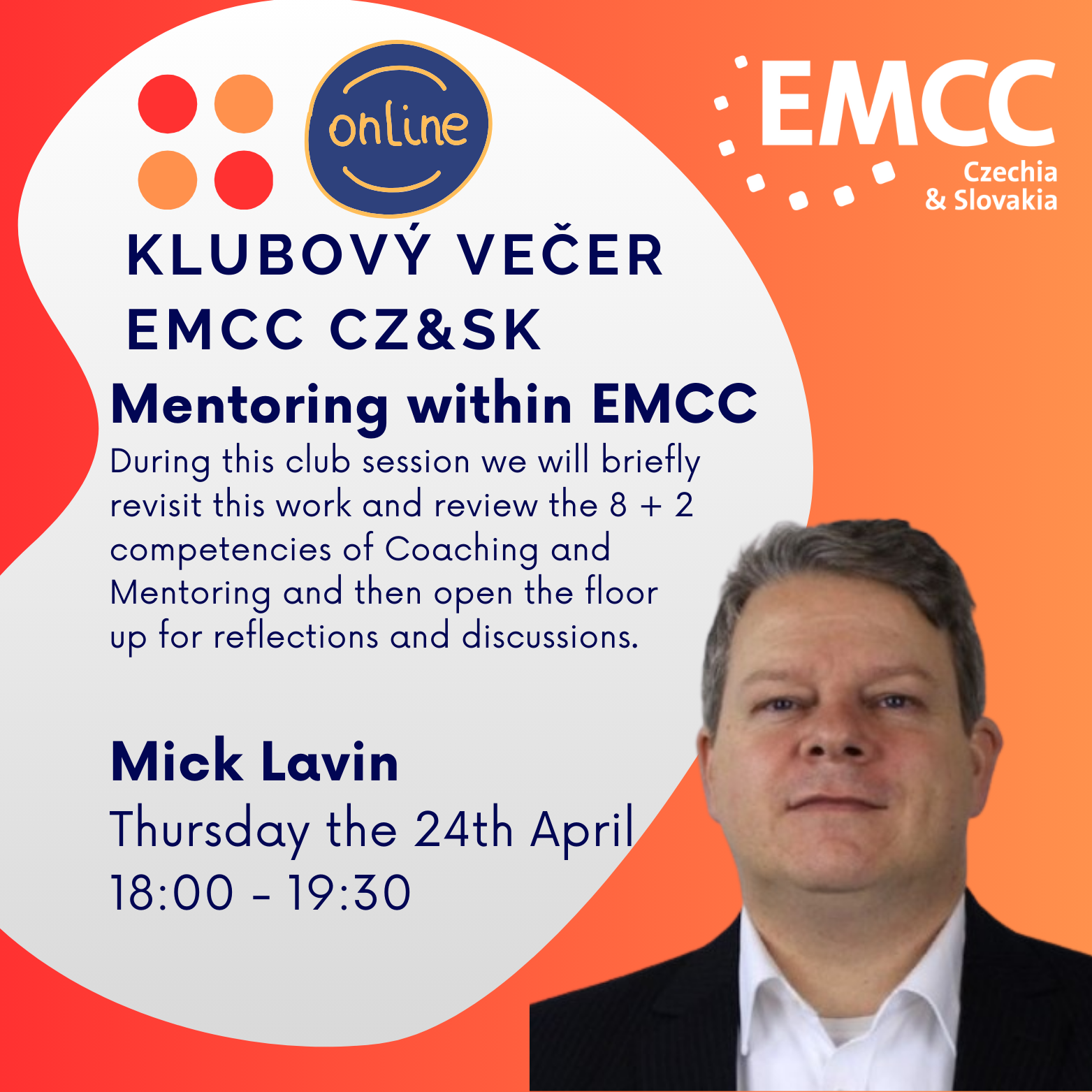 Klubový večer o mentoringu v EMCC s Mickem Lavinem